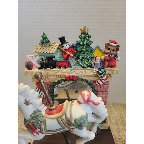 Vintage Gift Gallery Christmas Moving Musical Carousel Horse WORKS - Picture 6 of 8